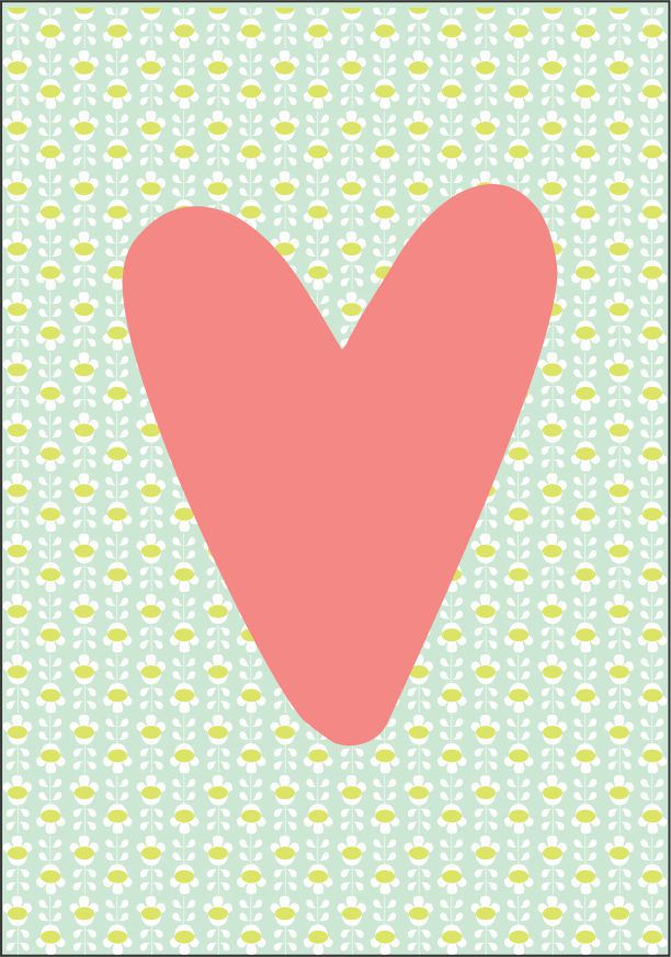 Quadro Infantil Coração azul fundo rosa