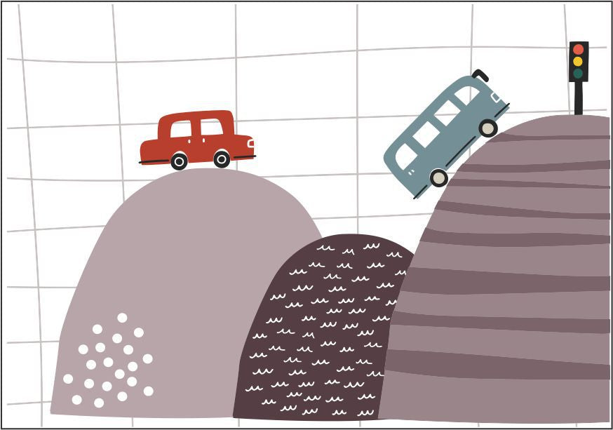Quadro Infantil Carros na montanha
