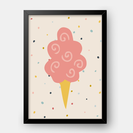 Quadro Infantil Sorvete rosa