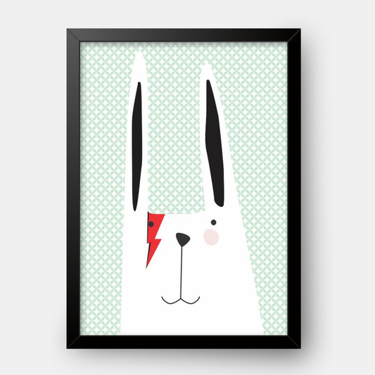 Quadro Infantil Coelho David Bowie
