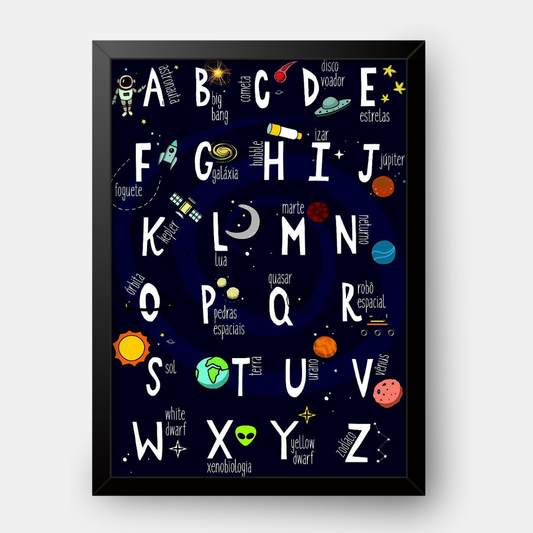 Quadro Infantil ABC ilustrado