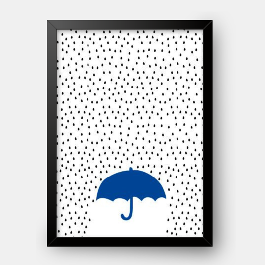 Quadro Infantil Guarda Chuva Azul