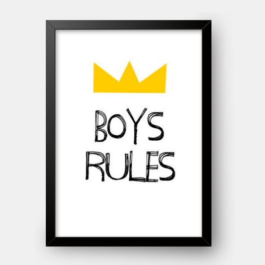 Quadro Infantil Boys Rules