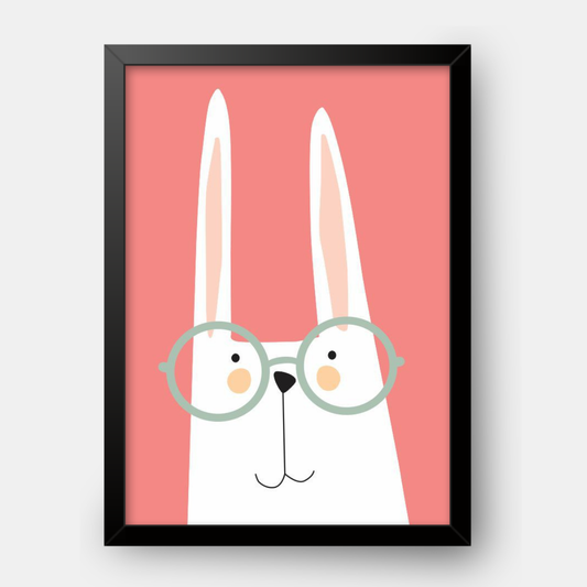 Quadro Infantil Coelho Rosa