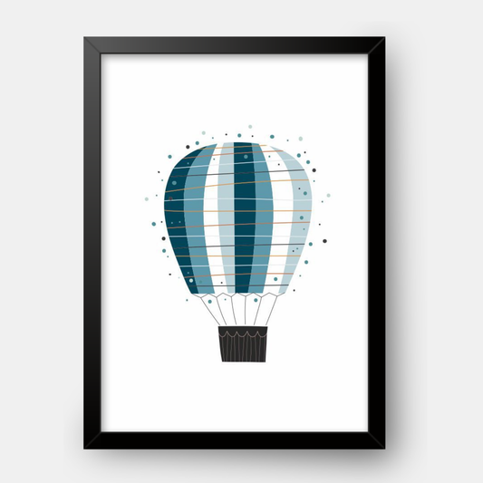 Quadro Infantil Balão Bolinhas Azul
