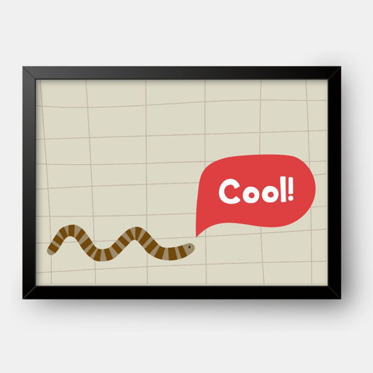 Quadro Infantil minhoca cool