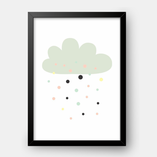 Quadro Infantil Chuva de Bolinhas