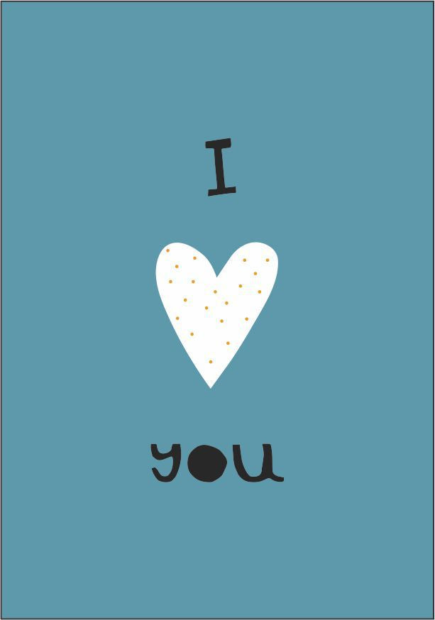 Quadro Infantil I Love You azul