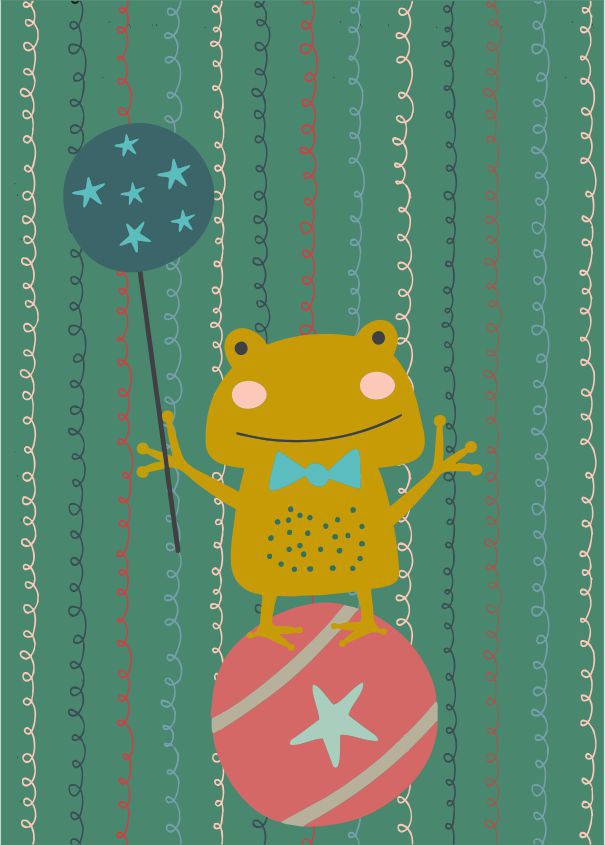 Quadro Infantil Sapo malabarista