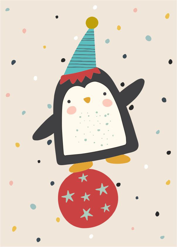 Quadro Infantil Pinguim equilibrista