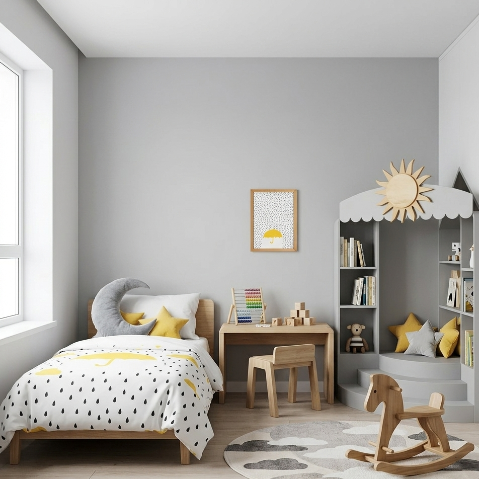 Quadro Infantil Guarda Chuva Amarelo