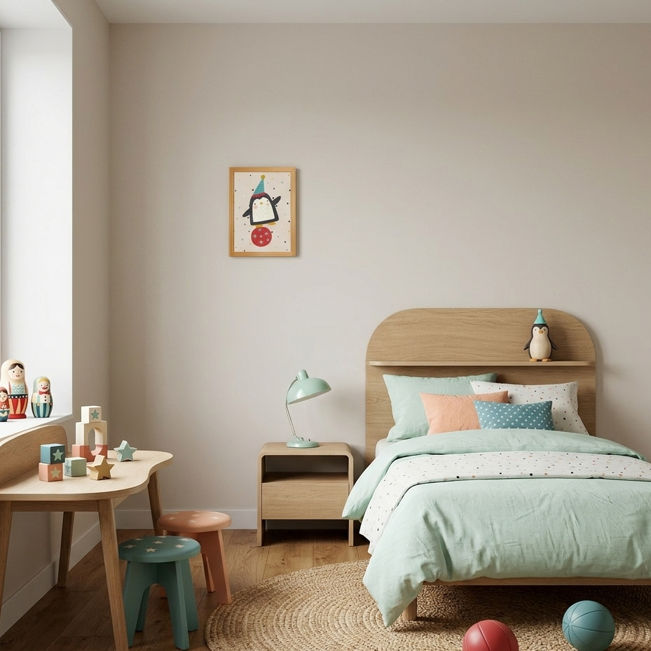 Quadro Infantil Pinguim equilibrista