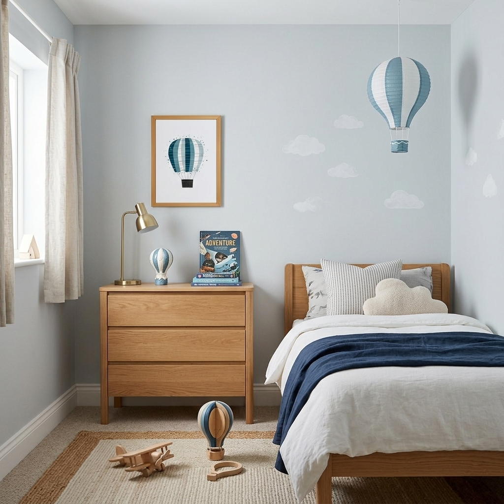 Quadro Infantil Balão Bolinhas Azul