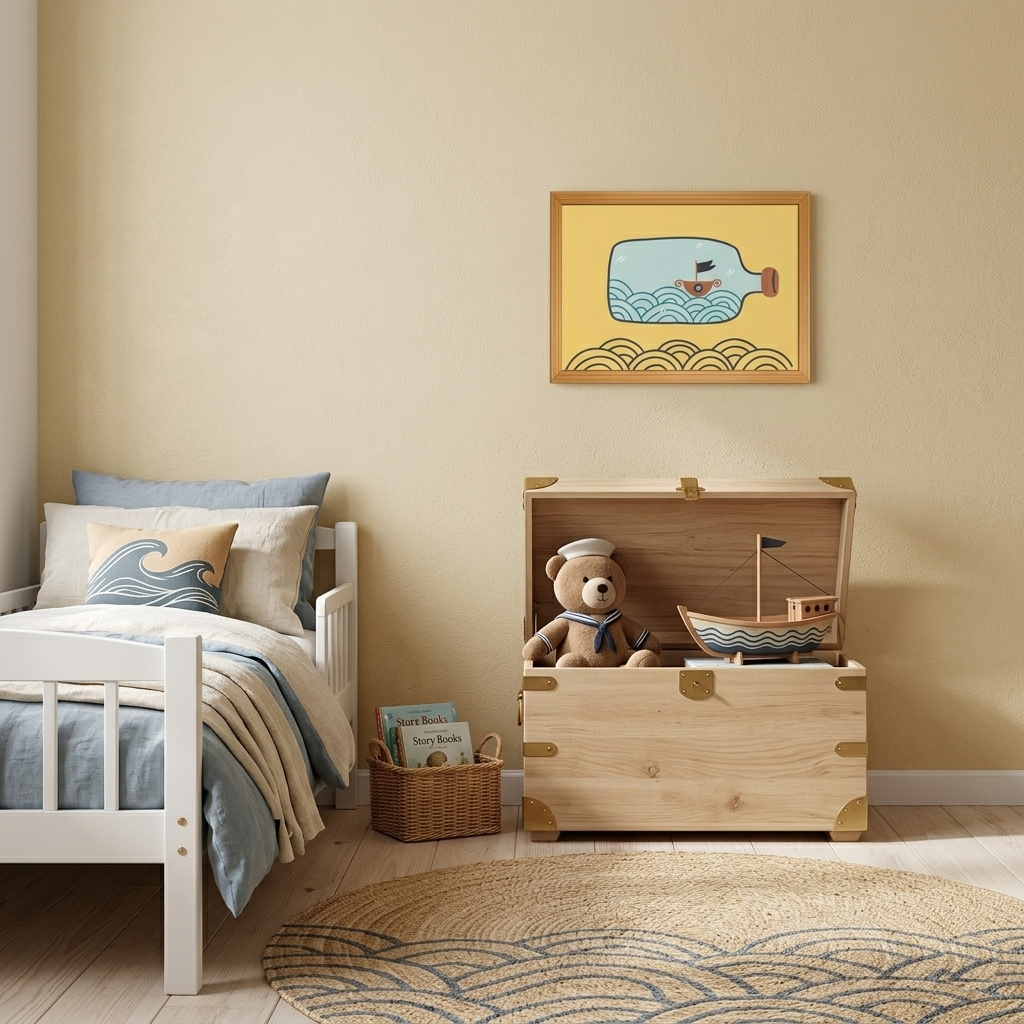 Quadro Infantil Barquinho na garrafa