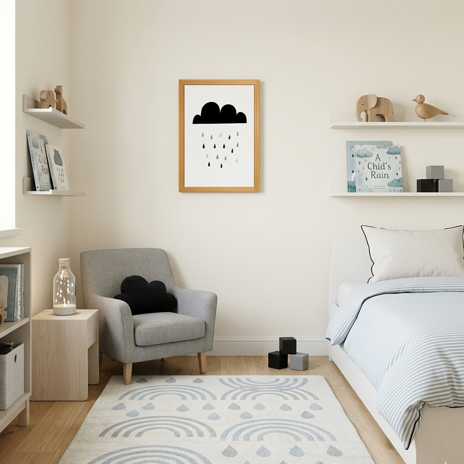 Quadro Infantil Chuva Preta