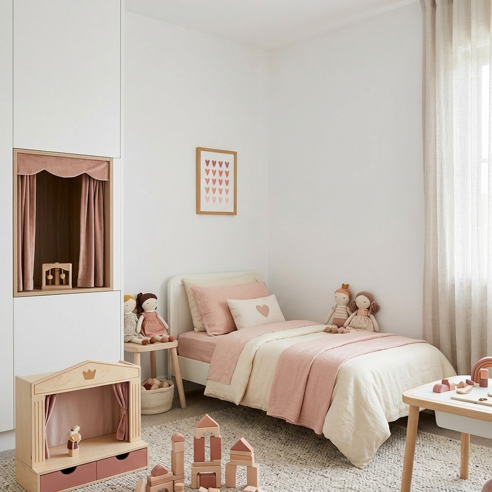 Quadro Infantil Corações degrade rosa