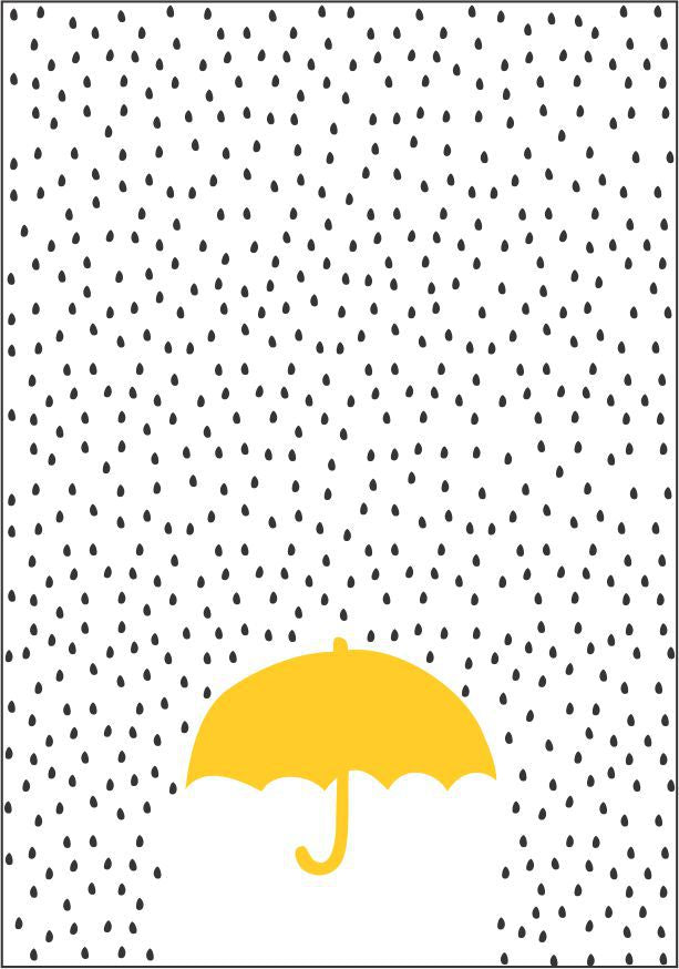 Quadro Infantil Guarda Chuva Amarelo