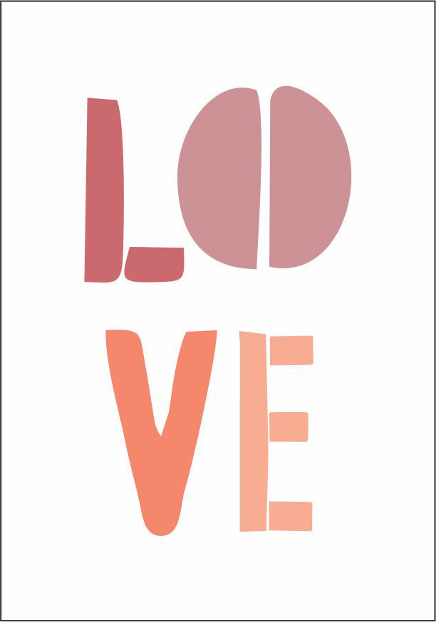 Quadro Infantil Love rosa