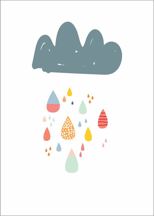 Quadro Infantil chuva colorida