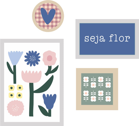 Composição de Quadros Tema Flores