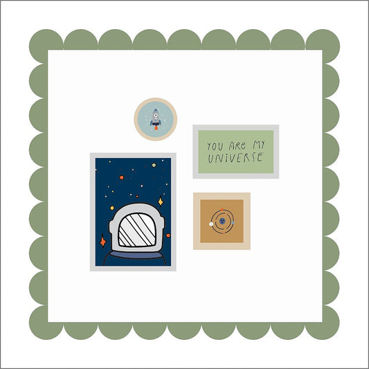 Composição de Quadros e Bastidor Tema Espaço