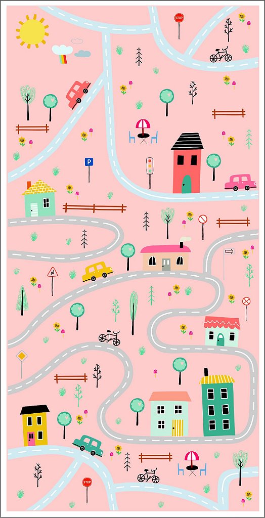 Tapete Playmat Urbano Rosa