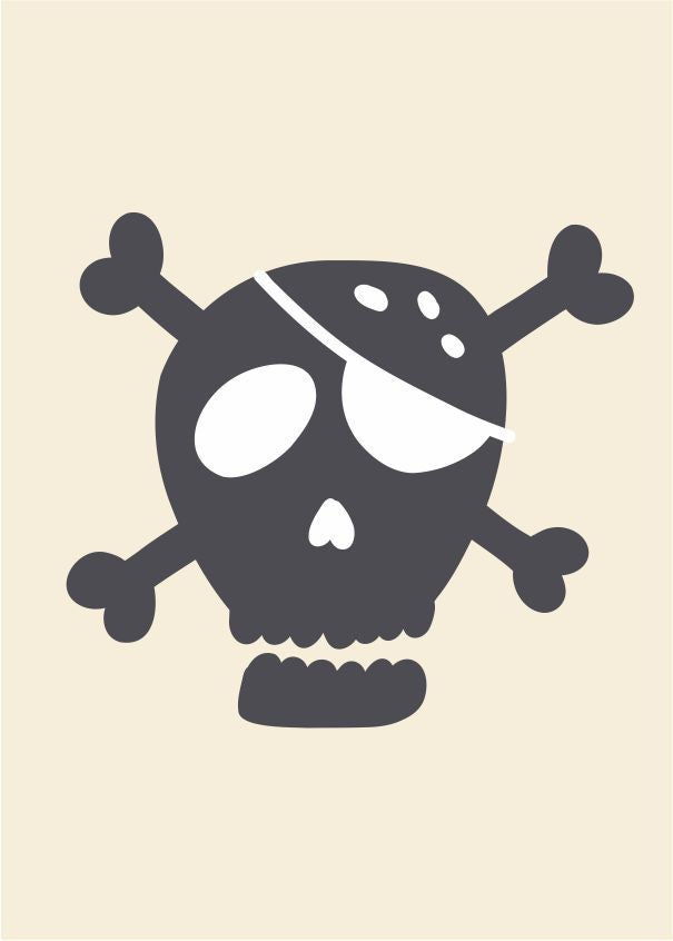 Quadro Infantil Caveira de pirata