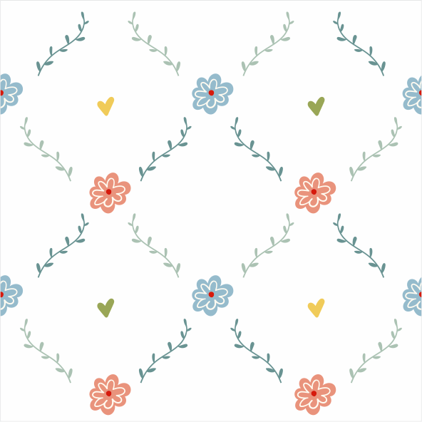 Papel de Parede Folk - Azulejo Floral