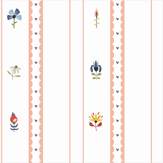 Papel de Parede Folk - Buquê de Flores