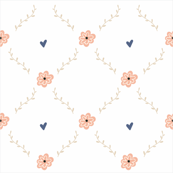 Papel de Parede Folk - Azulejo Floral