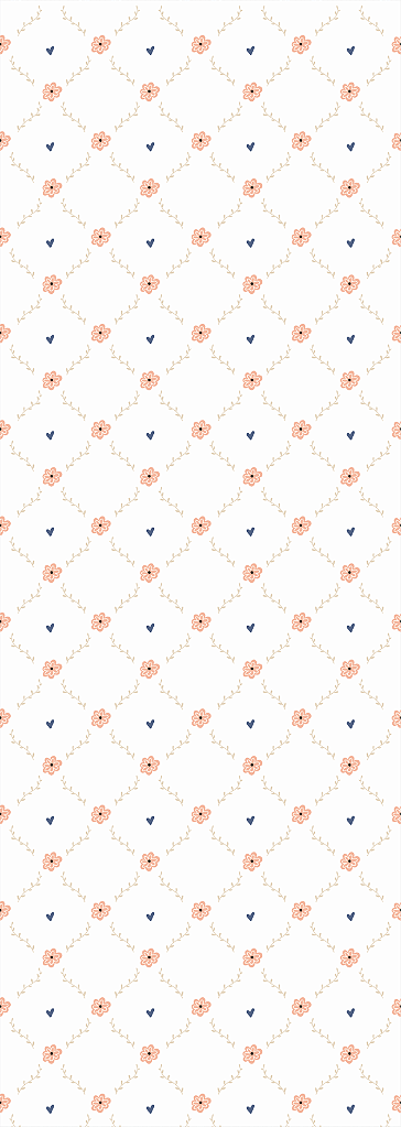 Papel de Parede Folk - Azulejo Floral