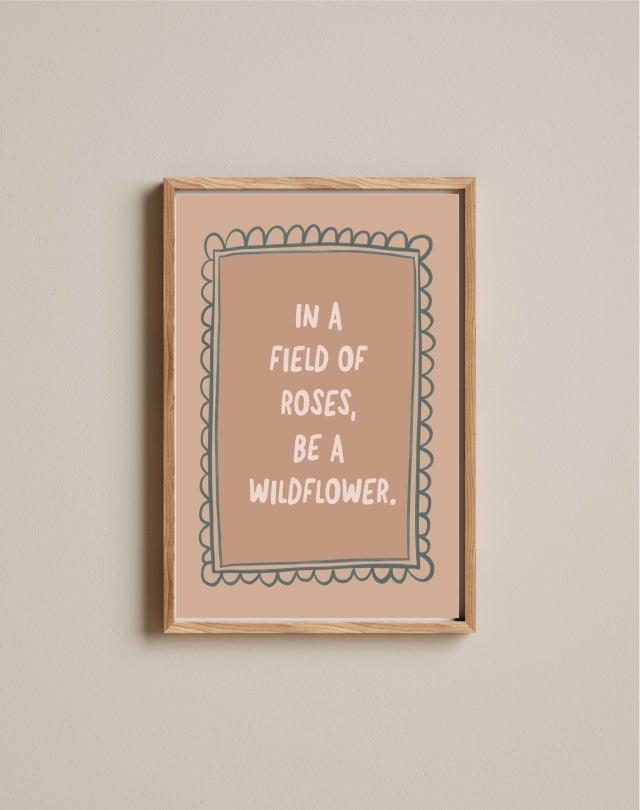 Quadro Aquarelado Frase Be Flower