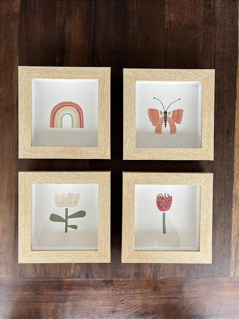 Kit Composição Caixa - Borboletas e Flores