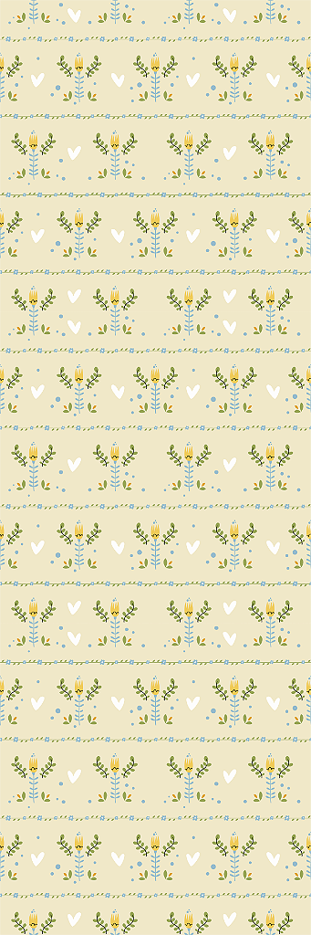 Papel de Parede Folk - Flor e Amor