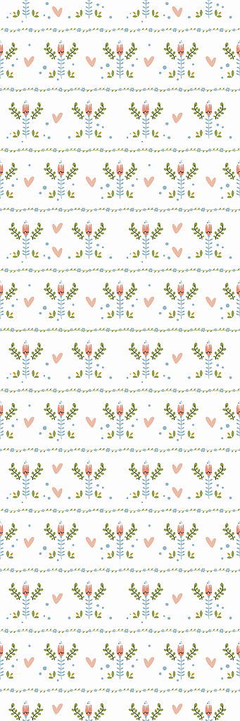 Papel de Parede Folk - Flor e Amor