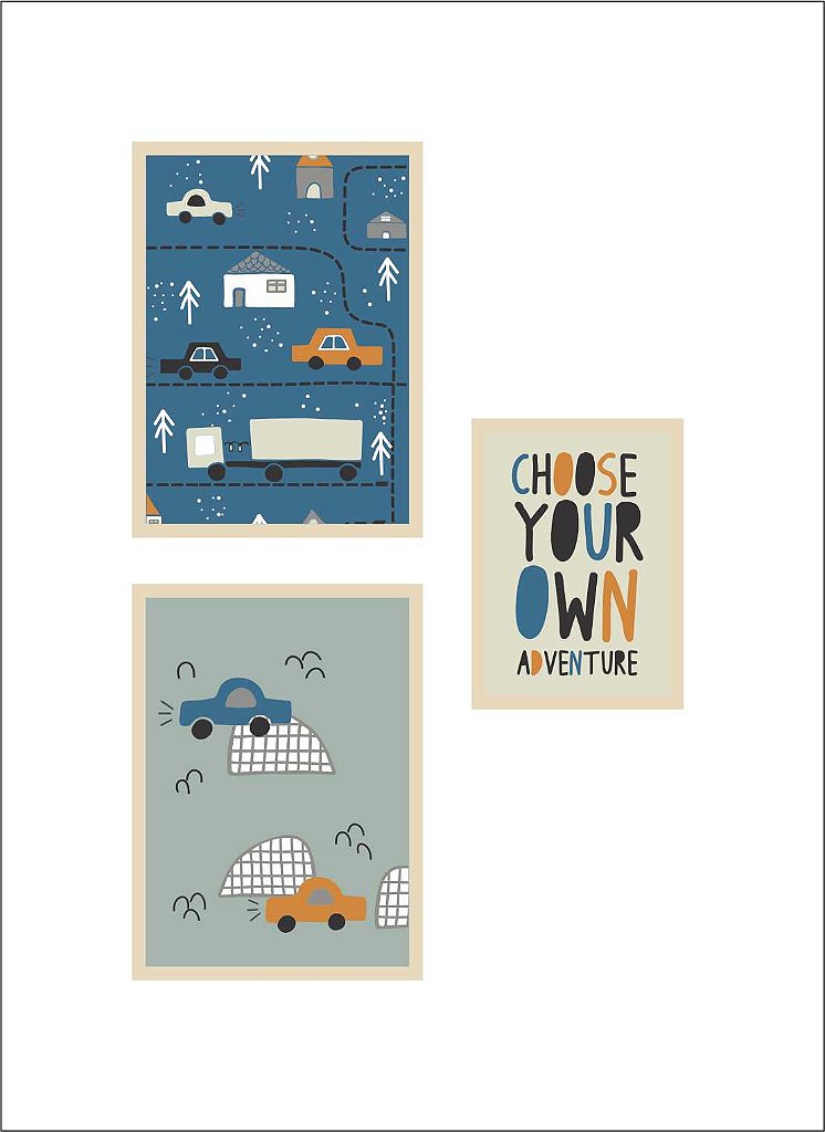 Kit Quadros Carrinho