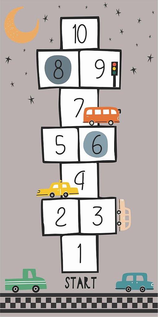 Tapete Playmat Amarelinha Carros