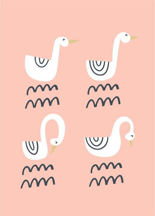 Quadro Infantil Cisnes