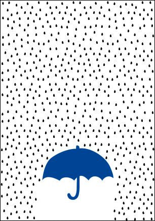 Quadro Infantil Guarda Chuva Azul