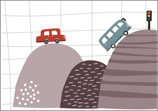 Quadro Infantil Carros na montanha