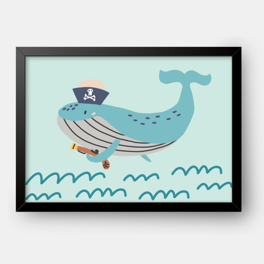 Quadro Infantil Baleia Pirata