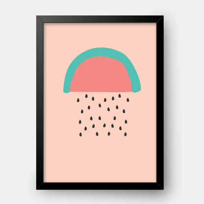 Quadro Infantil Chuva de Melancia rosa