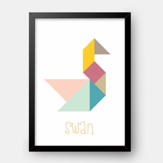 Quadro Infantil Dobradura Cisne