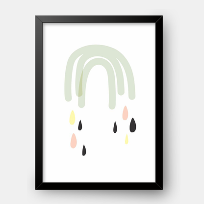 Quadro Infantil Arco Íris Cinza