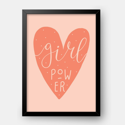 Quadro Infantil Girl Power rosa