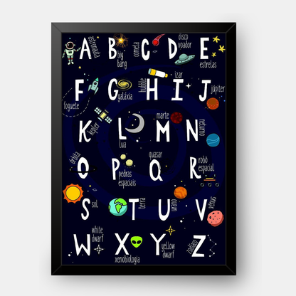 Quadro Infantil ABC ilustrado