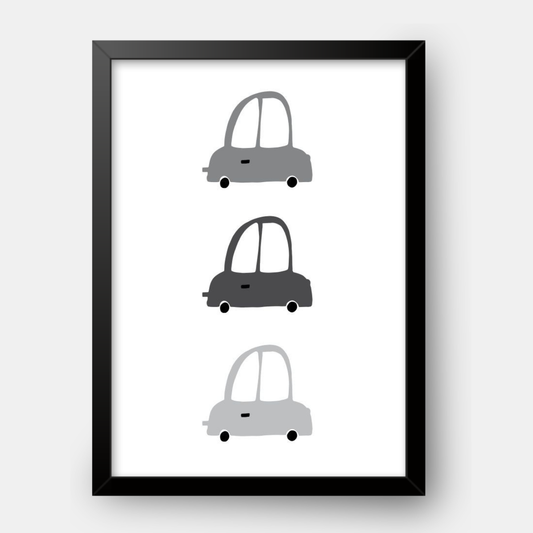 Quadro Infantil Carros Fuscas degradê