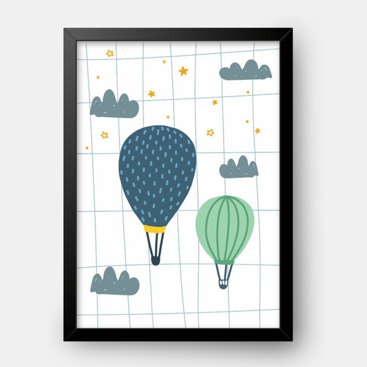 Quadro Infantil balões no céu