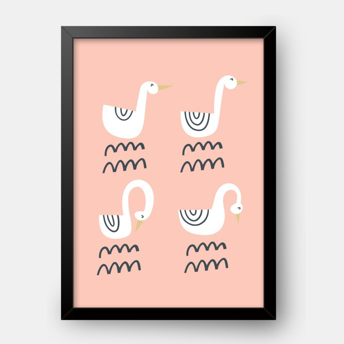 Quadro Infantil Cisnes