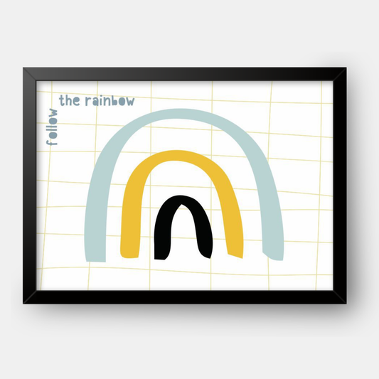 Quadro Infantil follow the rainbow azul